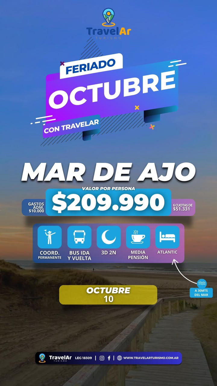 Mar de Ajó Feriado Octubre