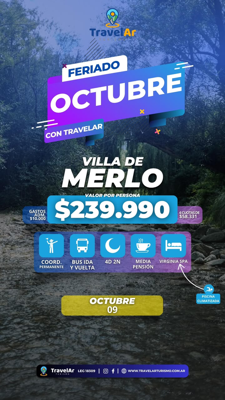 Villa de Merlo Feriado Octubre