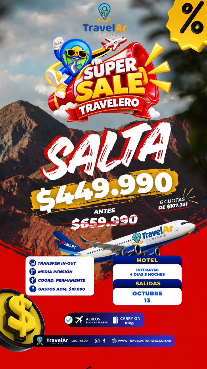 Salta Super Sale Travelero JetSMART